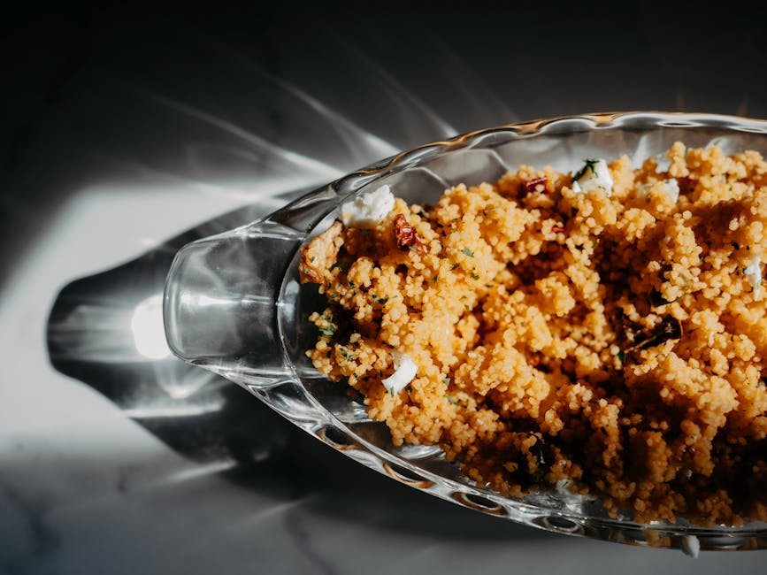 Bol de semoule de blé dur aérée